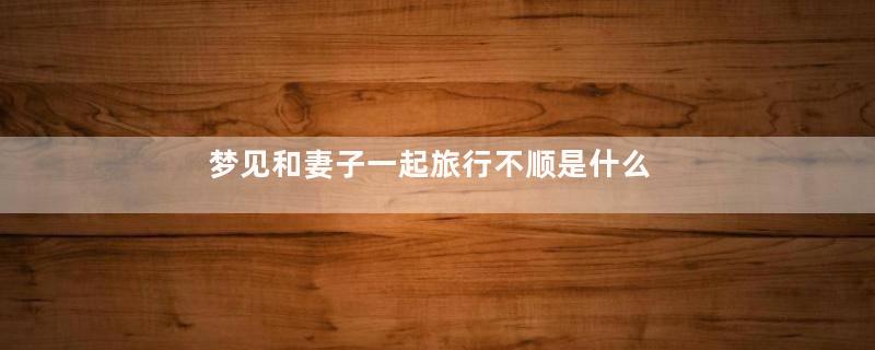 梦见和妻子一起旅行不顺是什么意思