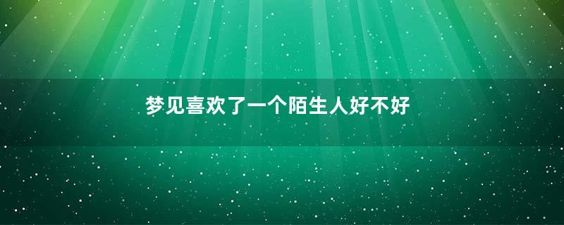 梦见喜欢了一个陌生人好不好