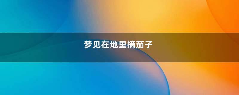 梦见在地里摘茄子