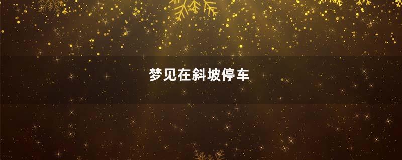 梦见在斜坡停车