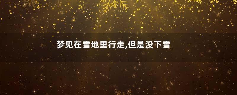 梦见在雪地里行走,但是没下雪是什么意思