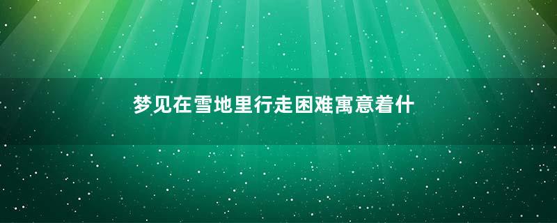 梦见在雪地里行走困难寓意着什么