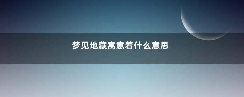 梦见地藏寓意着什么意思