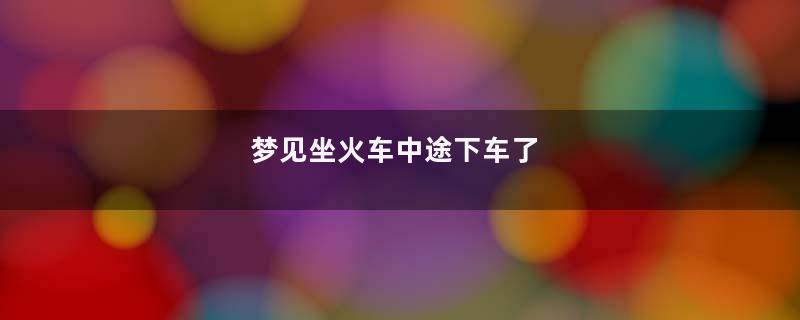 梦见坐火车中途下车了