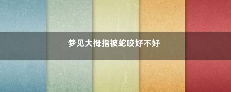 梦见大拇指被蛇咬好不好
