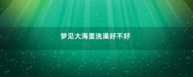 梦见大海里洗澡好不好