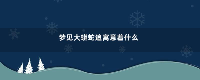 梦见大蟒蛇追寓意着什么
