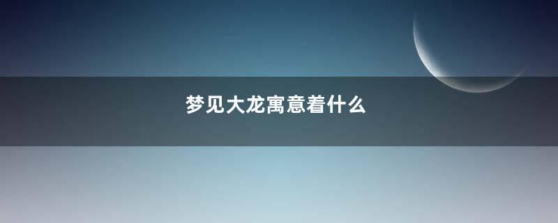 梦见大龙寓意着什么