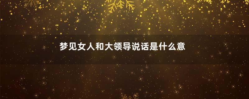 梦见女人和大领导说话是什么意思