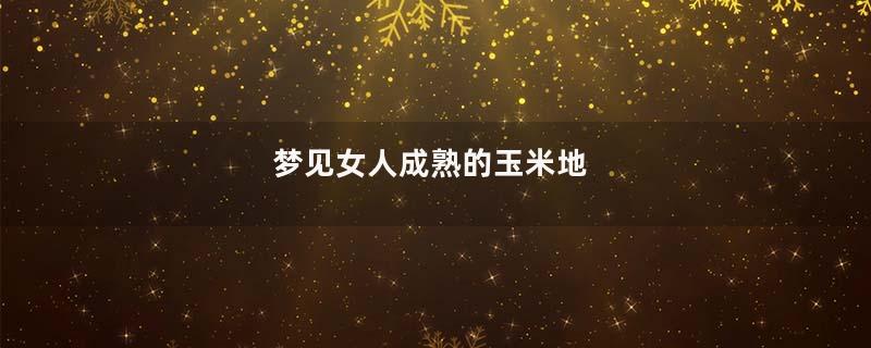 梦见女人成熟的玉米地