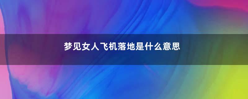 梦见女人飞机落地是什么意思