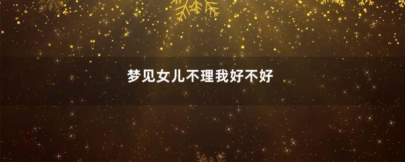 梦见女儿不理我好不好