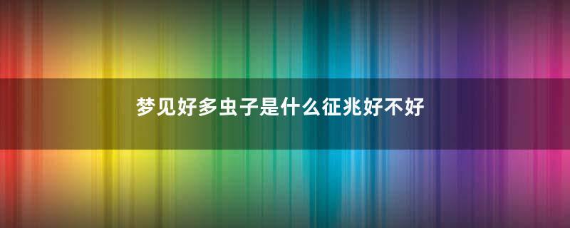 梦见好多虫子是什么征兆好不好
