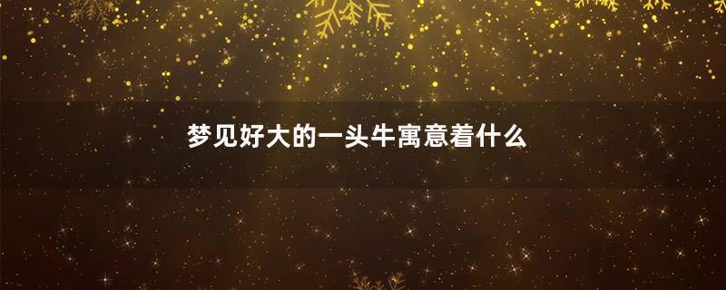 梦见好大的一头牛寓意着什么
