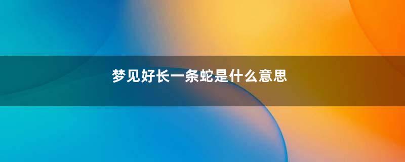 梦见好长一条蛇是什么意思