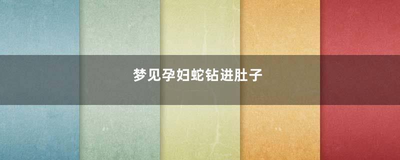 梦见孕妇蛇钻进肚子