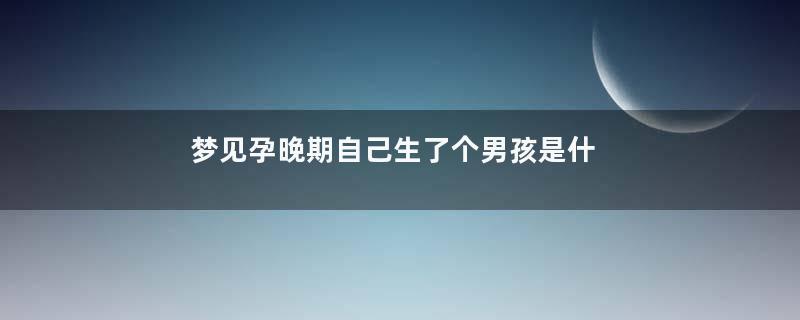 梦见孕晚期自己生了个男孩是什么意思