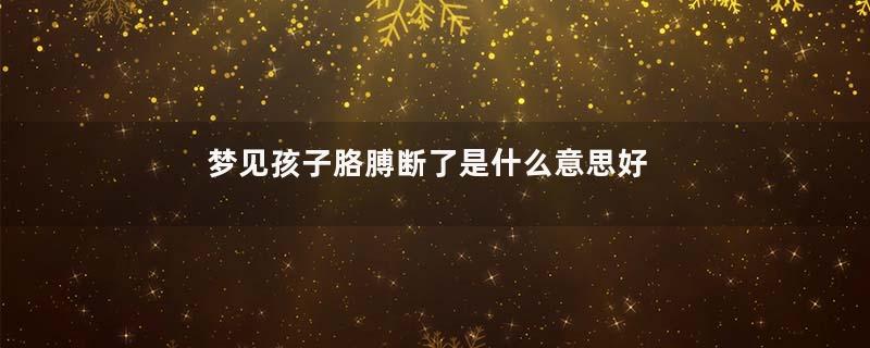 梦见孩子胳膊断了是什么意思好不好