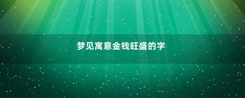 梦见寓意金钱旺盛的字
