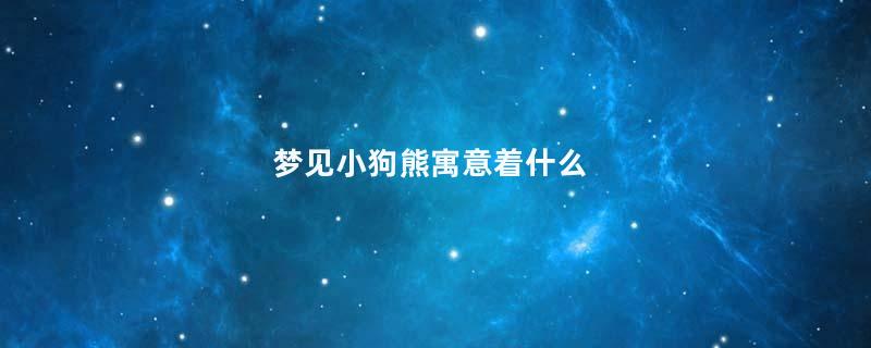 梦见小狗熊寓意着什么
