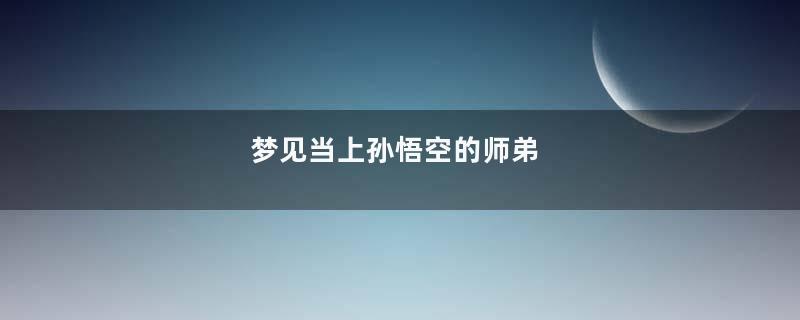 梦见当上孙悟空的师弟