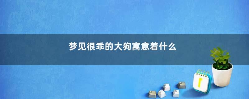 梦见很乖的大狗寓意着什么