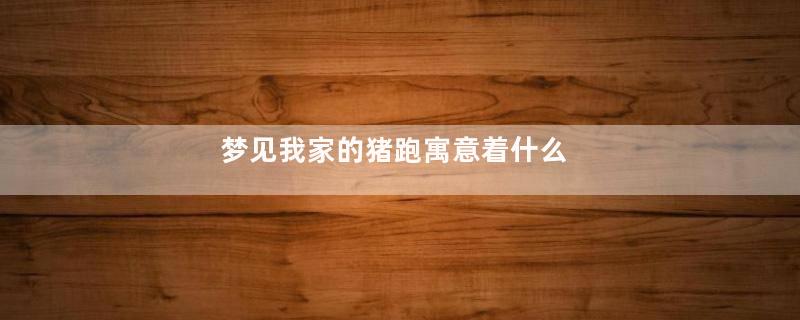 梦见我家的猪跑寓意着什么