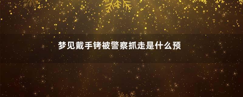 梦见戴手铐被警察抓走是什么预兆