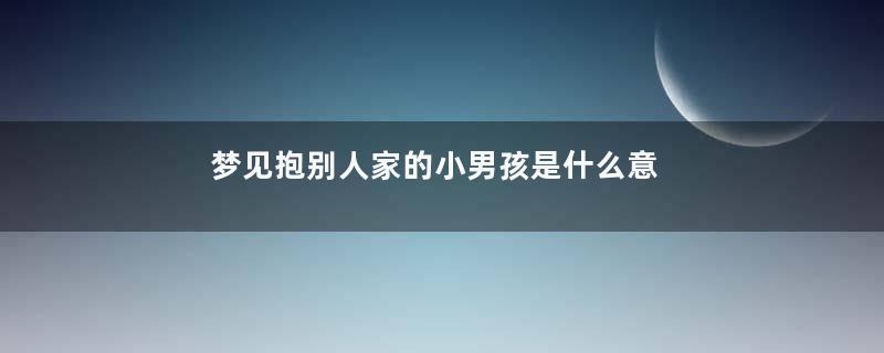 梦见抱别人家的小男孩是什么意思