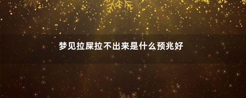 梦见拉屎拉不出来是什么预兆好不好