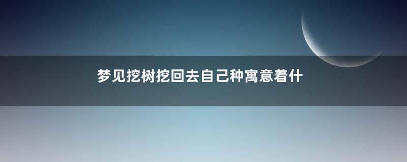 梦见挖树挖回去自己种寓意着什么意思