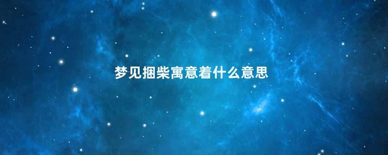 梦见捆柴寓意着什么意思