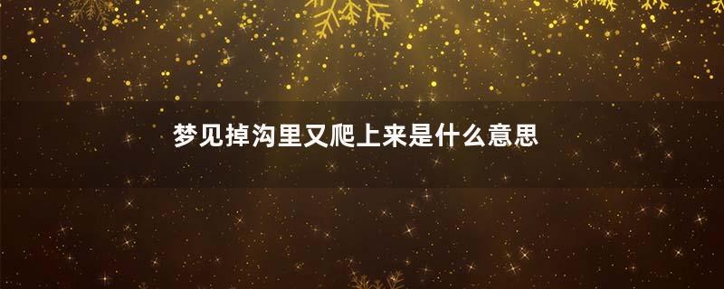 梦见掉沟里又爬上来是什么意思