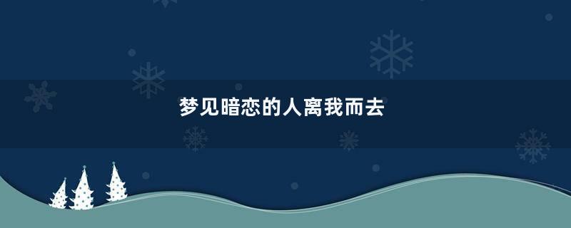 梦见暗恋的人离我而去