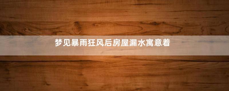梦见暴雨狂风后房屋漏水寓意着什么