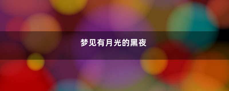 梦见有月光的黑夜