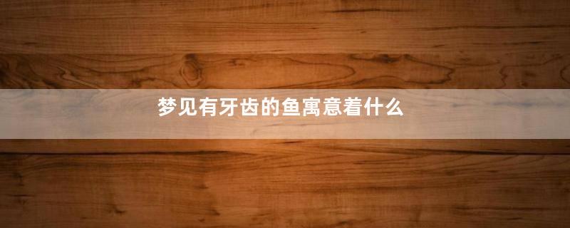 梦见有牙齿的鱼寓意着什么