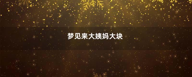 梦到来大姨妈大块