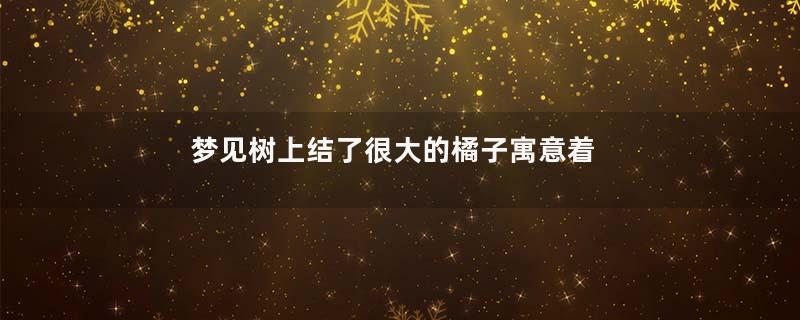 梦见树上结了很大的橘子寓意着什么