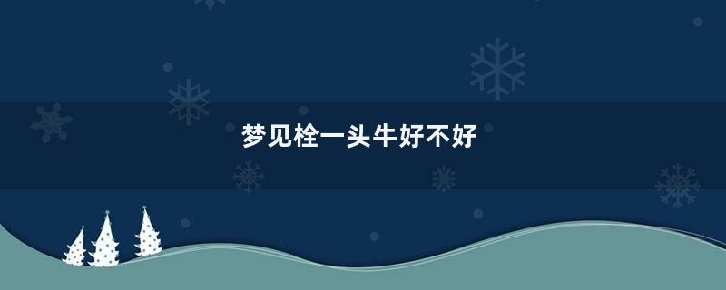 梦见栓一头牛好不好