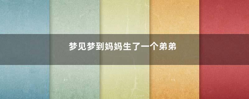 梦见梦到妈妈生了一个弟弟