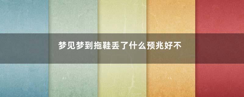 梦见梦到拖鞋丢了什么预兆好不好