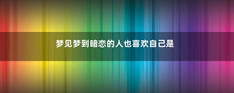 梦见梦到暗恋的人也喜欢自己是什么意思