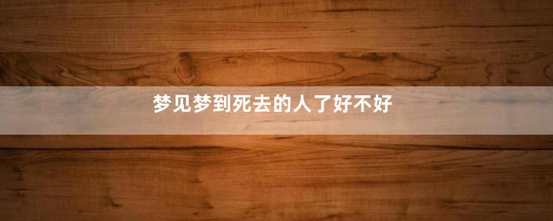 梦见梦到死去的人了好不好