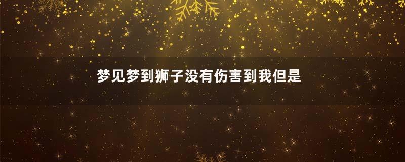 梦见梦到狮子没有伤害到我但是害怕是什么意思