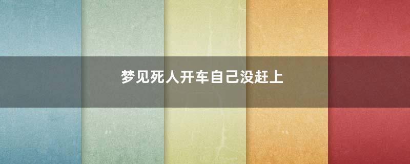 梦见死人开车自己没赶上