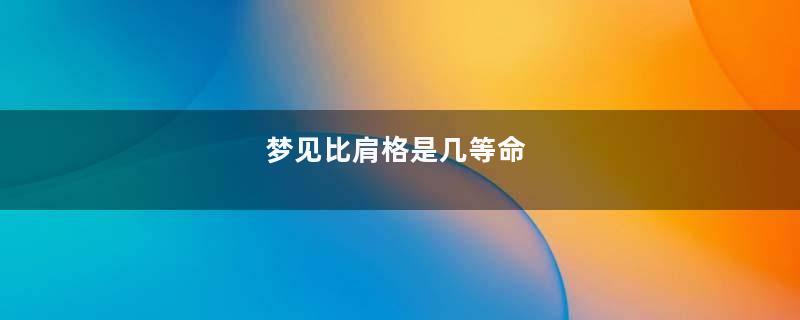 梦见比肩格是几等命