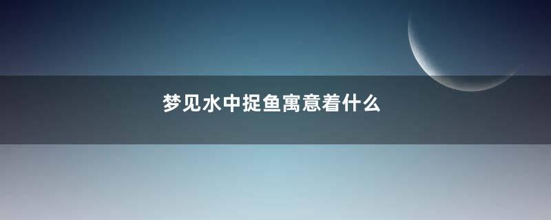 梦见水中捉鱼寓意着什么