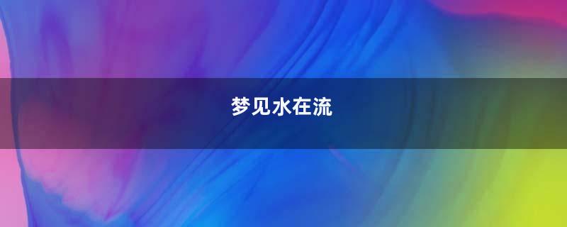 梦见水在流