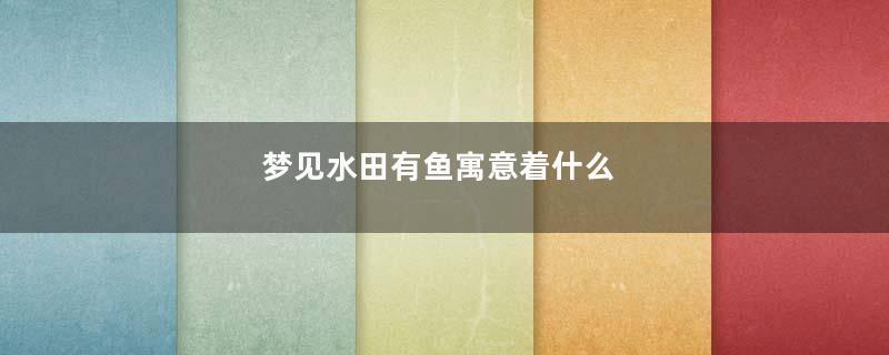 梦见水田有鱼寓意着什么